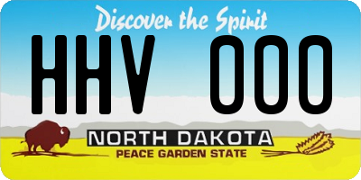 ND license plate HHV000
