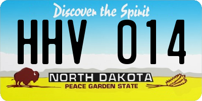ND license plate HHV014
