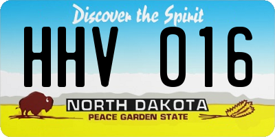ND license plate HHV016