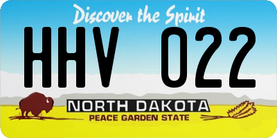 ND license plate HHV022