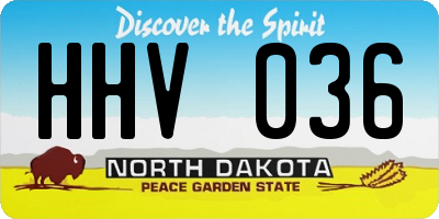 ND license plate HHV036