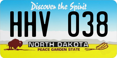 ND license plate HHV038