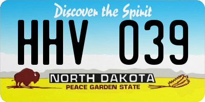 ND license plate HHV039