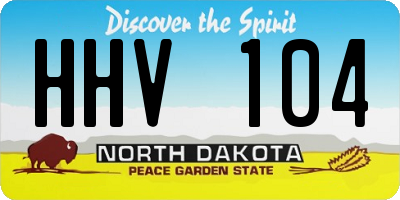 ND license plate HHV104