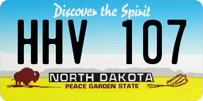 ND license plate HHV107