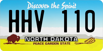 ND license plate HHV110