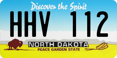 ND license plate HHV112
