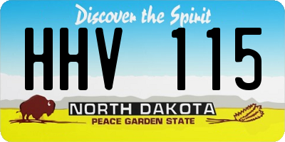 ND license plate HHV115