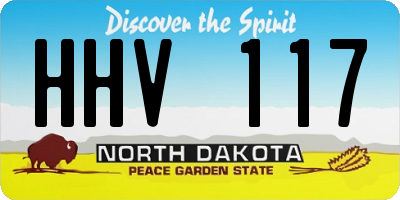 ND license plate HHV117