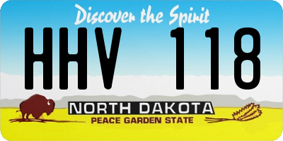 ND license plate HHV118
