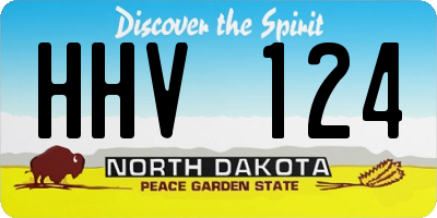 ND license plate HHV124