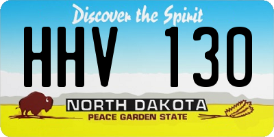 ND license plate HHV130