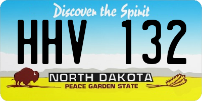 ND license plate HHV132