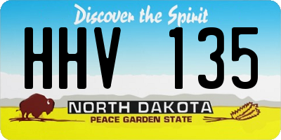 ND license plate HHV135