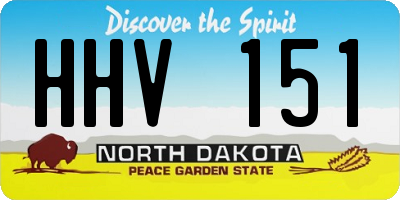 ND license plate HHV151
