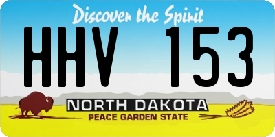 ND license plate HHV153