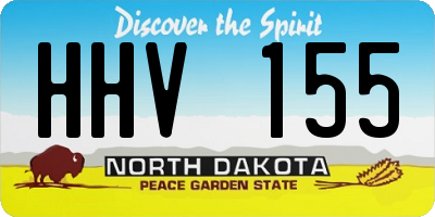 ND license plate HHV155
