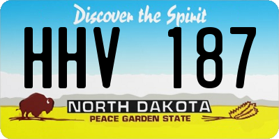 ND license plate HHV187