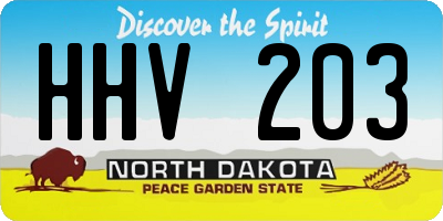 ND license plate HHV203