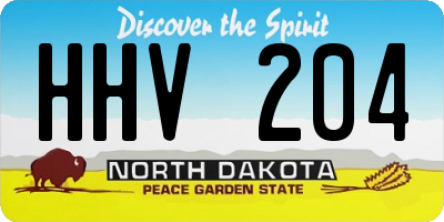 ND license plate HHV204