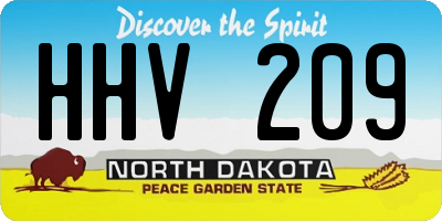 ND license plate HHV209