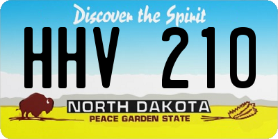 ND license plate HHV210