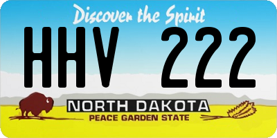ND license plate HHV222