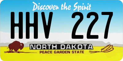 ND license plate HHV227