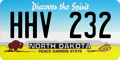 ND license plate HHV232
