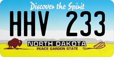ND license plate HHV233