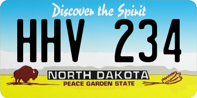 ND license plate HHV234