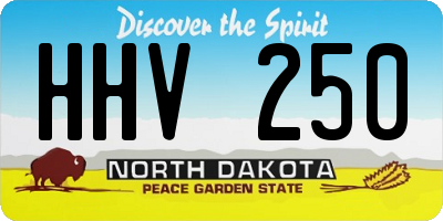 ND license plate HHV250