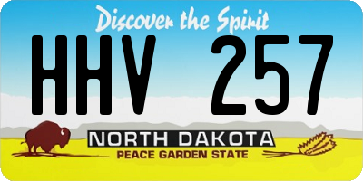 ND license plate HHV257