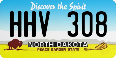 ND license plate HHV308