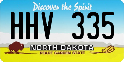 ND license plate HHV335