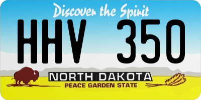 ND license plate HHV350