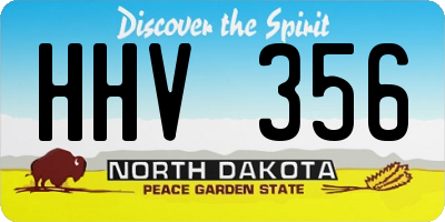 ND license plate HHV356