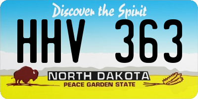 ND license plate HHV363