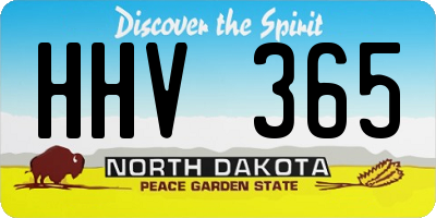 ND license plate HHV365