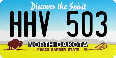 ND license plate HHV503