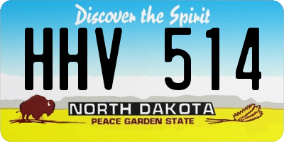 ND license plate HHV514