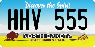 ND license plate HHV555