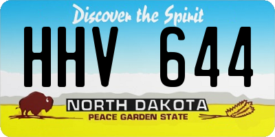 ND license plate HHV644