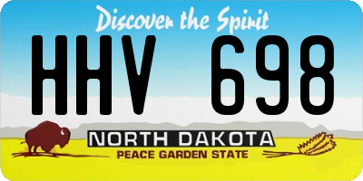 ND license plate HHV698