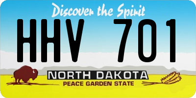 ND license plate HHV701