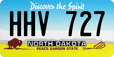 ND license plate HHV727