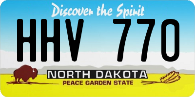 ND license plate HHV770