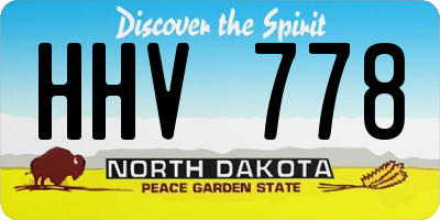 ND license plate HHV778