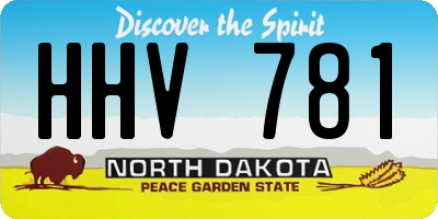 ND license plate HHV781