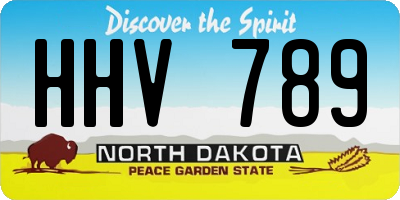 ND license plate HHV789